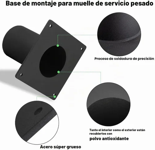 Vista 2 de Base de montaje en muelle, adaptador de montaje de muelle resistente para accesorios de luz de poste de 3 pulgadas, accesorios de montaje incluidos