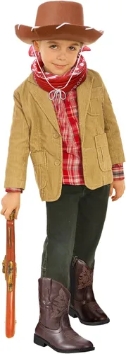 Vista 4 de Cowboy Accessory Set, Include Toddler Boys Cowboy Boots, Kids Felt Cowboy Hat with Bandanna, Kids