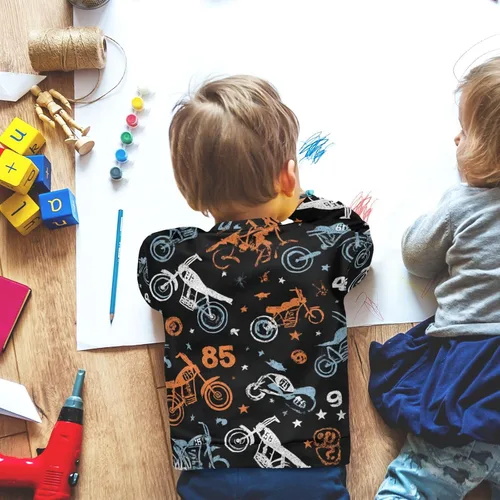 Vista 66 de Plaaee Sudadera de forro polar de manga larga con cuello redondo para niños o niñas, estampado de camiones monstruos, 4T