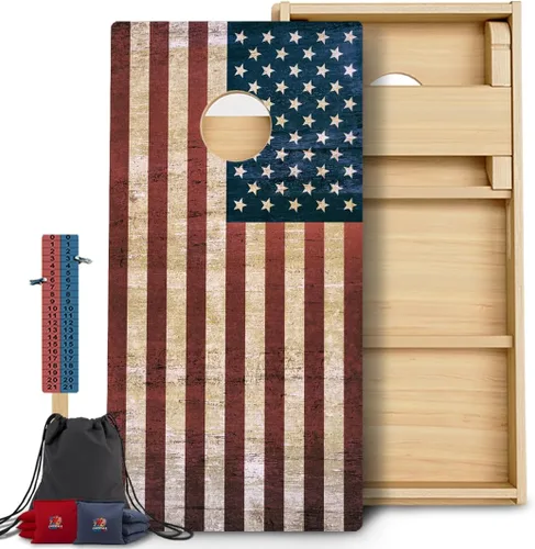 Vista 18 de CornholeGamesUSA Pro - Juego de tablas de Cornhole Fabricado en Estados Unidos Abedul báltico 3/4 Sin rebote Patas triples gruesas Dos 1