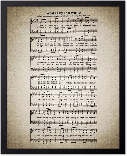 Vista 54 de Poster Master Póster de partitura de música vintage, impresión de himno retro, regalo para músico, amigo, "How Great Thou Art, himno, verso