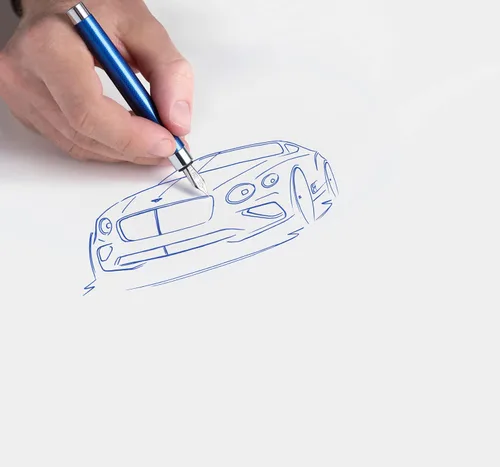 Vista 5 de Faber Castell 141740 - Bolígrafo estilográfico mediano, punta media, Bentley, colección Earl, color azul lentejuelas