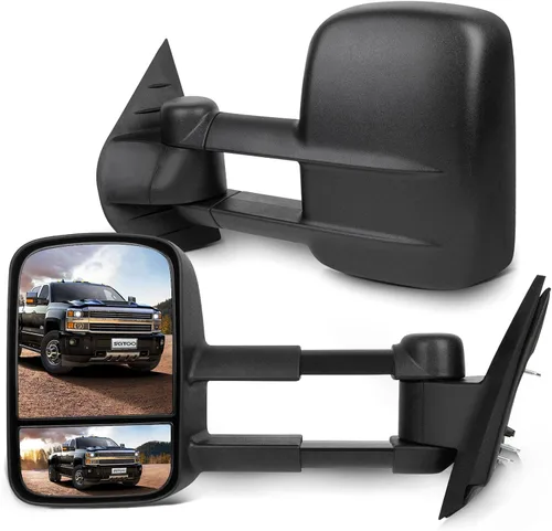 Vista 24 de SCITOO Espejos de Remolque Compatibles con Chevy Silverado 2008-2013 Para GMC Sierra Todos los Modelos Un Par (Lado Izquierdo y Derecho) Con Ajuste
