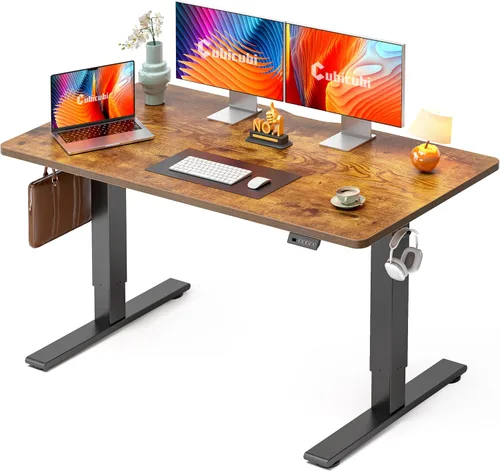 Vista 51 de CubiCubi Escritorio eléctrico de pie de 48 x 30 pulgadas, escritorio de pie ajustable en altura con ajustes preestablecidos de memoria, escritorio