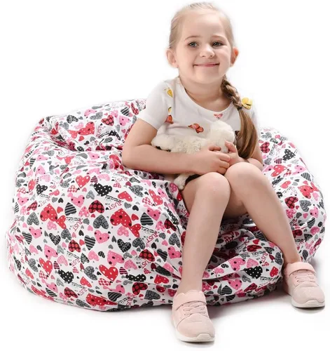 Vista 27 de YuppieLife Funda para puf de almacenamiento para niños (sin relleno), organizador de juguetes, sofá con asa de transporte, disponible para niños