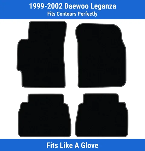 Vista 2 de Front & Rear Carpet Floor Mats for Daewoo Leganza 1999-2002 Custom Fit, Black, 2002 2001 2000 1999