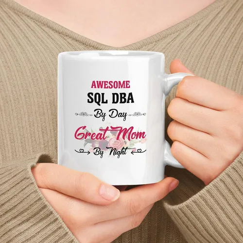 Vista 55 de Regalo para el desarrollador de backend 11oz, 15oz taza de cerámica blanca, regalo para madre impresionante () Por día, gran mamá por la noche