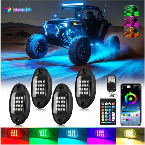 Vista 10 de 1 Cápsula de Repuesto para Cápsula Dañada para Luces de Roca LED RGB Segmentadas de 12v Luz Inferior Multicolor Impermeable de Neón para Jeep