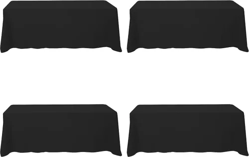 Vista 139 de BRILLMAX - Manteles para mesa rectangular de 6 pies, tela de lino de poliéster, lavable, para boda, recepción, banquete, fiesta de cumpleaños, 60 x