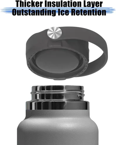 Vista 3 de Tapa aislante para Hydroflask de boca ancha, 32, 40, 64 onzas, mango flexible superior para accesorios de tapa Hydro Flask y ThermoFlask, Simple
