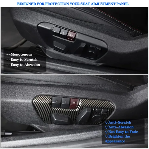 Vista 2 de Ajuste para Toyota Supra GR A90 A91 MK5 2018-2022 Ajuste de asiento Botón de ajuste de la cubierta del panel, marco de decoración del panel