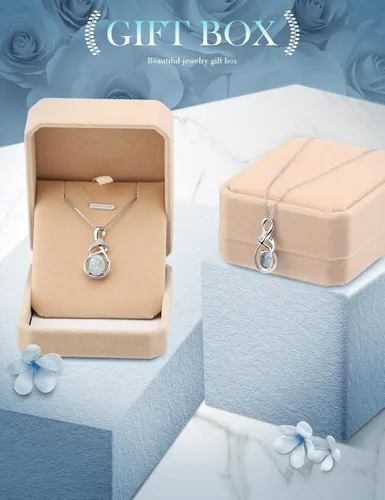 Vista 8 de HXZZ Joyería fina con piedra natal para mujer, piedras preciosas naturales, topacio amatista, ópalo, granate, peridoto y citrino, plata de ley