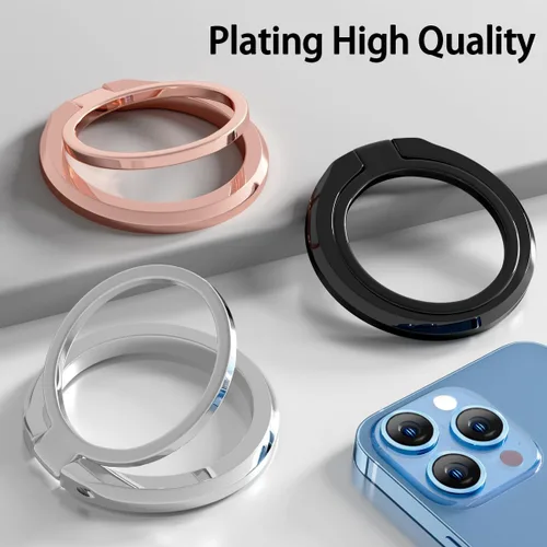 Vista 3 de Soporte magnético para teléfono celular MagSafe, agarre magnético para teléfono, anillo de teléfono con soporte ajustable para iPhone 15/14/13/12