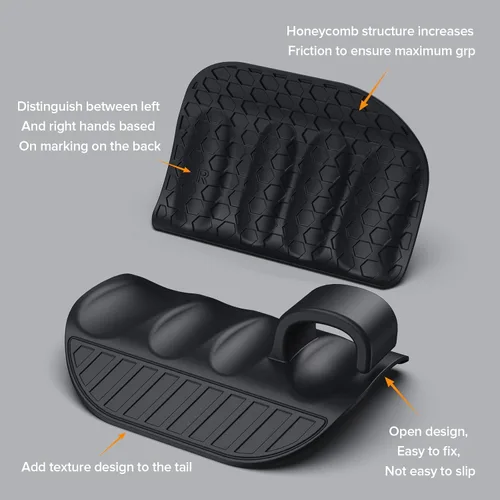 Vista 4 de FUNTOFUN Agarre de silicona antideslizante para gimnasio, almohadillas de goma para hombres y mujeres, guantes protectores ergonómicos de palma