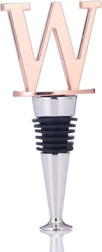 Vista 15 de Tapones de vino, tapones reutilizables para botellas de vino, chapado en oro rosa, tapón de vino con letra, regalo perfecto para vino, amplio uso