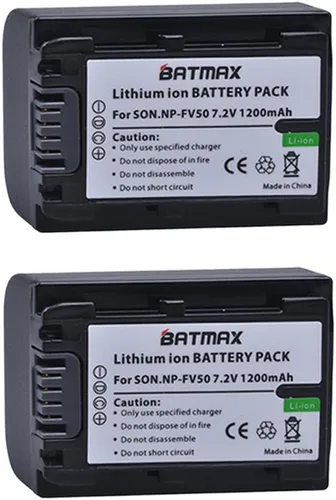 Vista 2 de Batmax Paquete de 2 baterías + cargador LCD para baterías Sony NP-FV30, NP-FV40, NP-FV50; Sony FDR-AX53 HDR-CX230 HDR-CX220 CX330 CX380 CX455 CX900