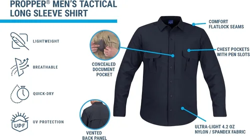 Vista 3 de Propper Camisa táctica de manga larga para hombre Summerweight