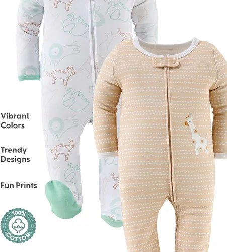 Vista 3 de The Peanutshell Juego de cama para bebé, paquete de 3 unidades, para recién nacidos y bebés de 0 a 9 meses, pijamas para bebés recién nacidos