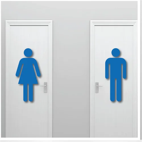 Vista 10 de Letrero grande de 20 pulgadas de alto para pared de hombre y mujer, adhesivo fuerte seguro para pared, diseño artístico mural para baño, baño, baño