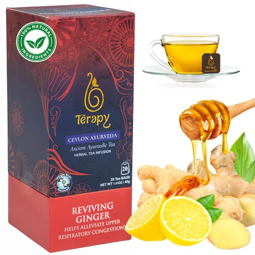 Vista 11 de Térapy Té de Manzanilla de Ceilán Bolsas de té de hierbas orgánicas USDA Ingredientes ayurvédicos 100% naturales incluyendo manzanilla orgánica