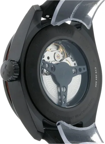 Vista 4 de Tissot Mens PRS 516 Powermatic 80 316L caja de acero inoxidable con revestimiento de PVD negro reloj automático, negro, cuero, 20 (T1314303605200)