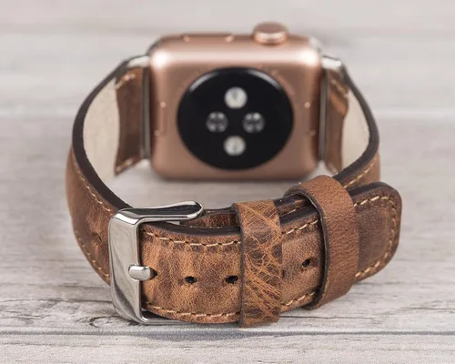 Vista 3 de Correa de cuero de grano completo para Apple Watch series 1-11 y SE 1-3 y Ultra 1-3