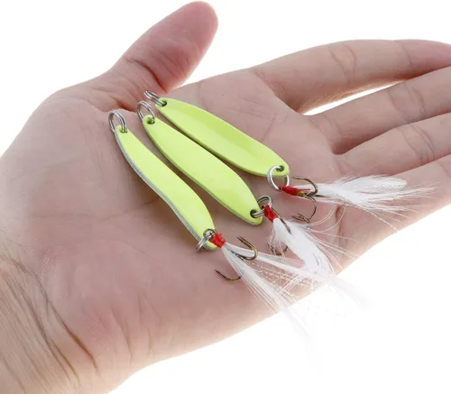 Vista 4 de Metal Jigs & Glow Jigging Spoons - Cebos duros luminosos para señuelos giratorios