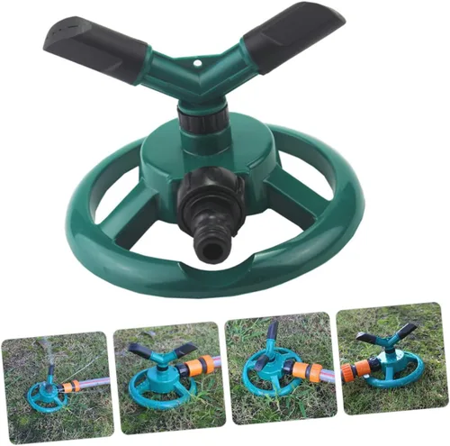 Vista 7 de Rociador giratorio automático para césped con base estable Sistema de riego sobre el suelo para riego de jardín y césped, cabezal de rociador