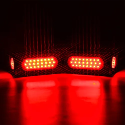 Vista 8 de LINKITOM Kit de cajas de acero de montaje soldado con luces traseras LED ovaladas de 6 pulgadas y luces laterales redondas LED rojas de 2 pulgadas