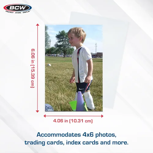 Vista 3 de BCW Fundas para fotografías de 4 x 6, 200 unidades, polipropileno transparente de calidad de archivo, sin ácidos para impresiones artísticas