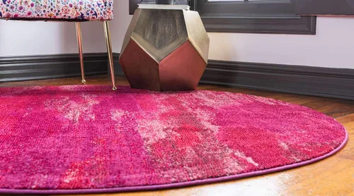 Vista 3 de Unique Loom Jardin Collection - Alfombra para múltiples áreas, abstracta, vibrante., Polipropileno, Rosado