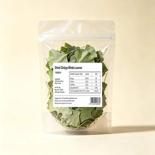 Vista 2 de Hojas secas de Ginkgo Biloba Ginkgo Biloba Hojas sueltas secas - Gingko Maidenhair Tree Yinxingye (8.82 oz)
