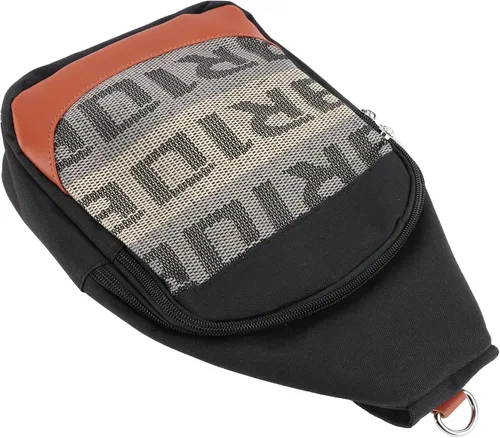 Vista 7 de BRIDE - Mochila cruzada de pecho RECARO con hombro rojo, Negro