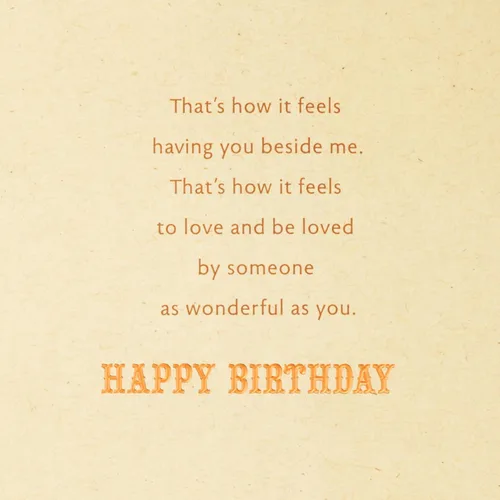 Vista 3 de Hallmark Tarjeta de cumpleaños romántica (With You Beside Me) Hojas de cobre