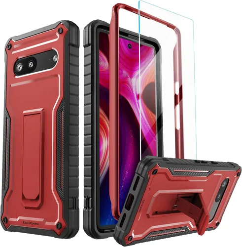 Vista 8 de ExoGuard Funda para Google Pixel 7, funda de goma a prueba de golpes de cuerpo completo viene con un protector de pantalla de vidrio templado y Azul