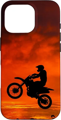 Vista 20 de Carcasa para iPhone 16 Motocross Dirt Bike Jump Sunset