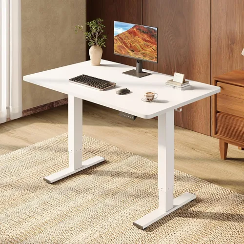 Vista 29 de SANODESK - Escritorio eléctrico ergonómico ajustable de altura grande de 71 Marco extendido blanco/parte superior blanca