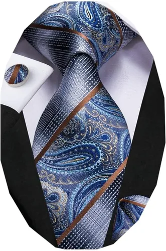Vista 49 de Dubulle Corbata tejida de cachemira para hombre y gemelos de pañuelo para hombre, conjunto de gemelos para boda formal y negocios