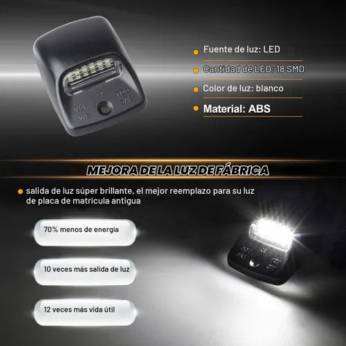 Vista 2 de Lámpara LED de repuesto para placa de matrícula compatible con Tacoma 2005 a 2015, Tundra 2000 a 2013, 6000 K blanco