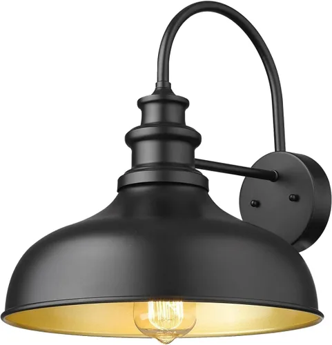 Vista 11 de Bestshared Paquete de 4 luces de pared para exteriores, luz de granero de granja, farol resistente al agua para exteriores, base E26, aplique