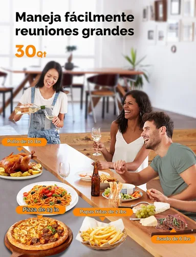 Vista 2 de Nuwave Bravo Pro Smart Tostador Horno Encimera, Combo de Freidora de Aire