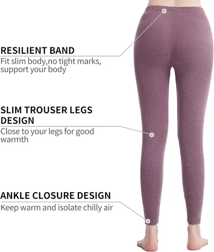 Vista 3 de Ropa interior térmica para mujer Long Johns conjuntos de ropa interior térmica para mujer, capa base ultra suave, regalos con caja