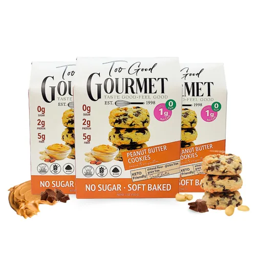 Vista 3 de Too Good Gourmet Paquete de 5 galletas Keto para pastel de cumpleaños, aperitivos bajos en carbohidratos, aperitivos sin azúcar para niños