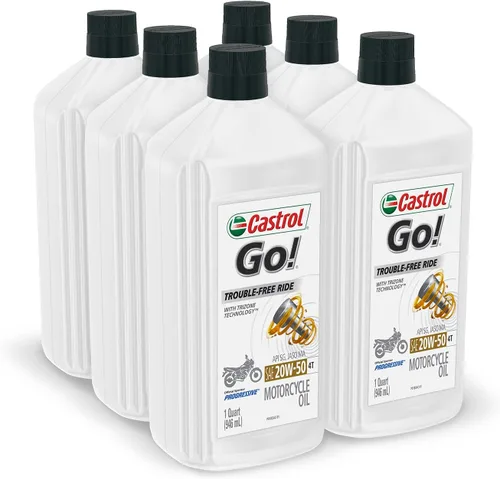 Vista 5 de Castrol 06102 GO! 20W-50 4T - Aceite de motocicleta - Botella de 1 cuarto de galón, (paquete de 6)
