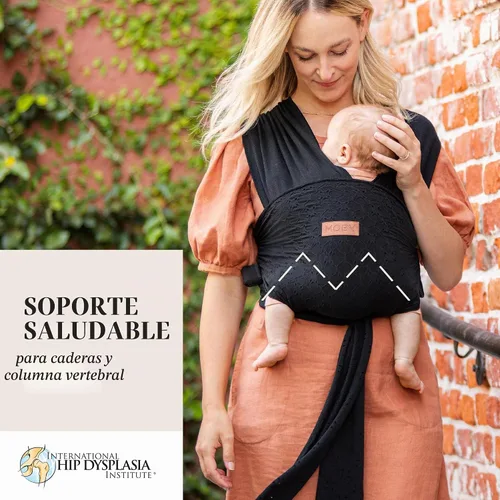 Vista 2 de Portabebés MOBY Easy Wrap de Petunia Pickle Bottom - Ojal Negro
