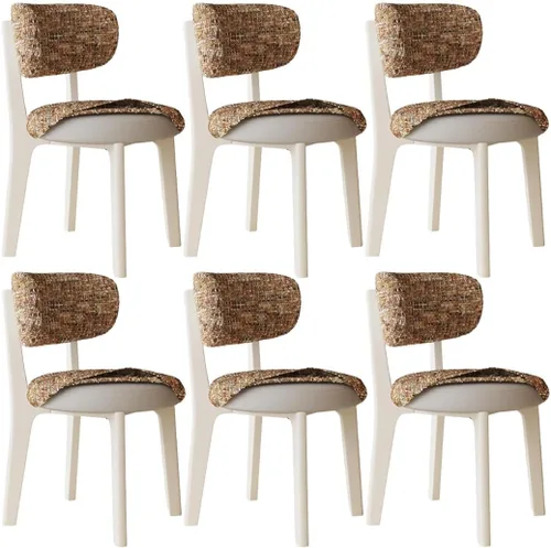 Vista 28 de YVYKFZD Solid Wood Dining Chairs, Armless Dining Room Chair Set, Upholstered Kitchen Chairs, Living Room Chair with Removable Fabric Seat Cushion