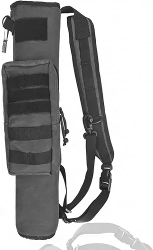 Vista 8 de Carcaj de arco ligero para la espalda con doble uso plegable compacto, bolsa de flechas para la cadera con sistema Molle colgado para tiro al blanco