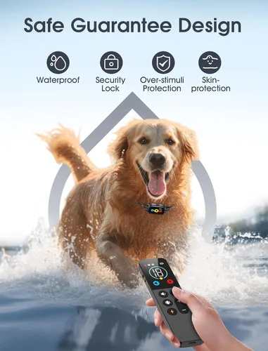 Vista 7 de Collar de entrenamiento para perros con control remoto, collar inteligente de choque para perros con 3 modos de entrenamiento e iconos