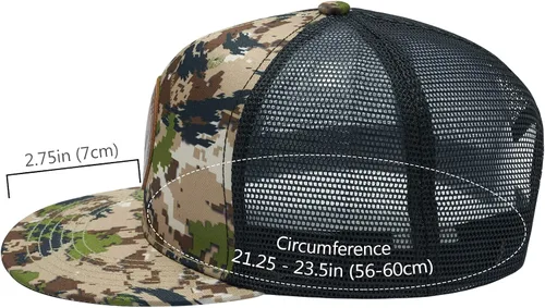 Vista 3 de BASSDASH Gorra de Camionero de Ala Plana Ajustable con Snapback y Malla para Hombres y Mujeres