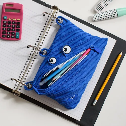 Vista 6 de ZIPIT Estuche para lápices Monster para niños, bonita bolsa de 3 anillas para niños, niñas y adolescentes, bolsa de papelería para la escuela